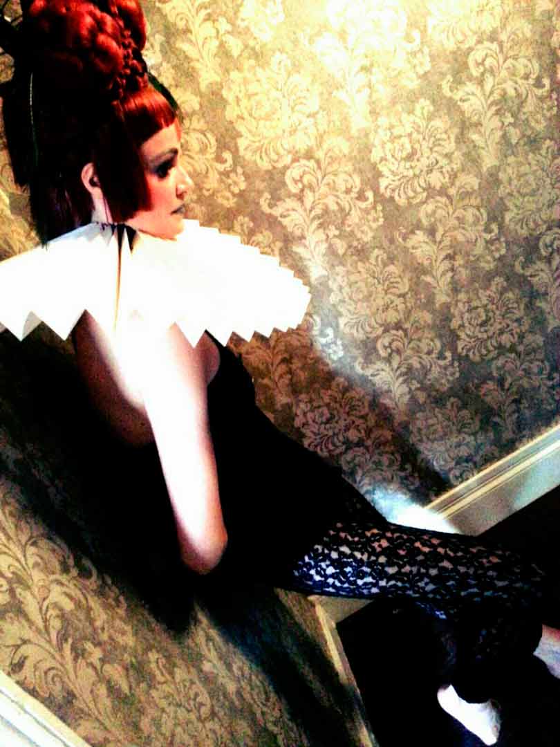 preparation for editorial shoot top model Yana Kozyr in avant garde collection