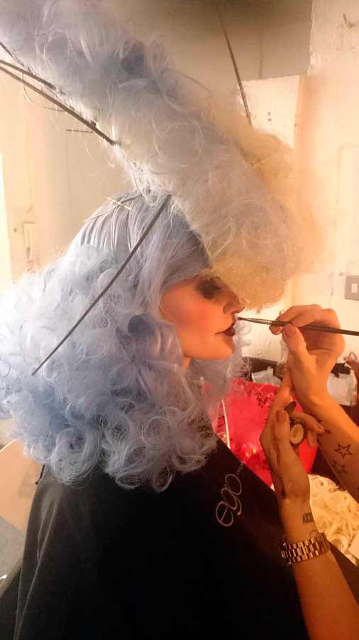 Creative Hair makeup artist prep of Yana Kozyr model galeries lafayette