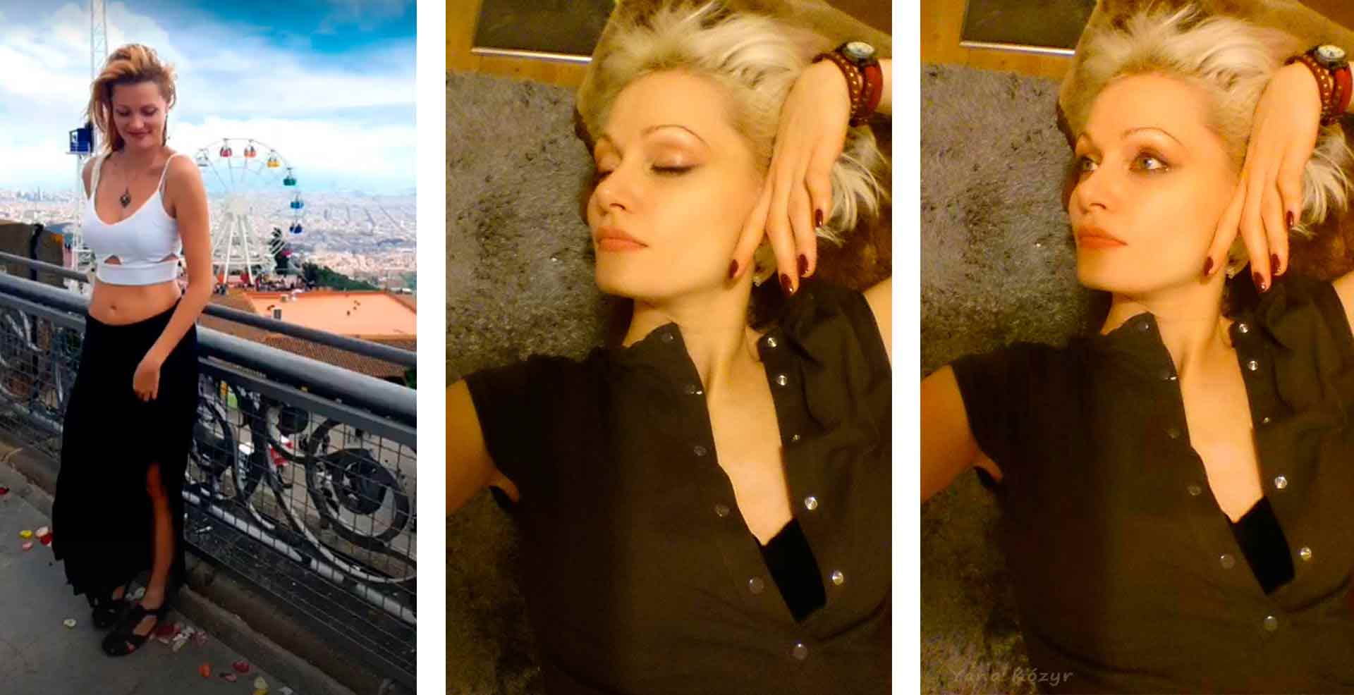 La model Yana Kozyr Barcelona close up of the face mujer